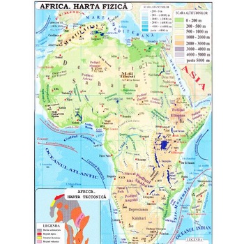 Africa + Australia - Harta fizica 1:40.000.000 (pliata) Africa + Australia - Harta fizica 1:40.000.000 (pliata)