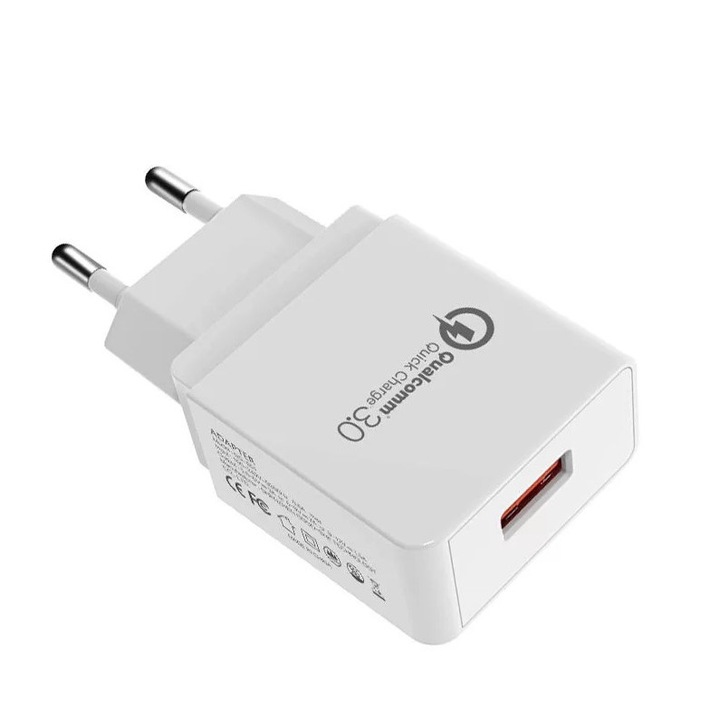 Incarcator original Maxcell priza pentru Iphone si cablu lightning qualcomm 3.0 fast charge QC 2.0, QC 3.0 Clasa A+++Fireproof