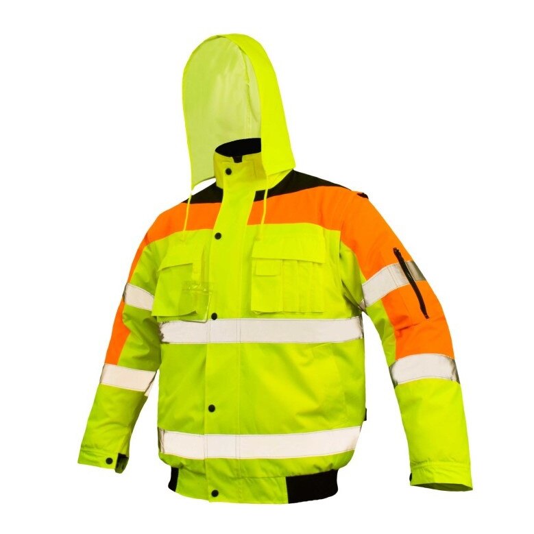 Jacheta de lucru Flash Yellow, insertii reflectorizante, rezistenta la apa, marimea M