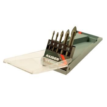 Set 5 burghie pentru sticla si ceramica Ø3-10mm, Raider 157798 Set 5 burghie pentru sticla si ceramica Ø3-10mm, Raider 157798