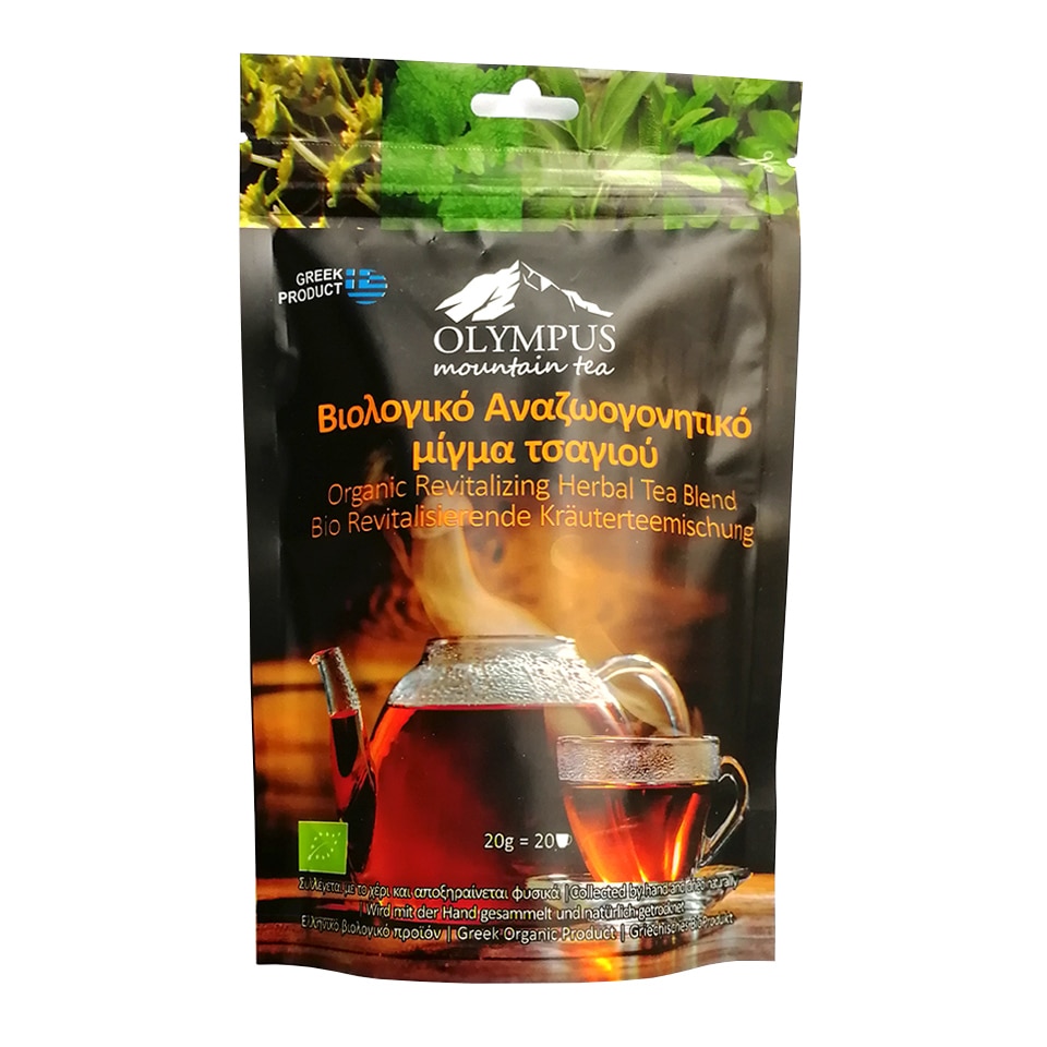 Ceai organic revitalizant cu amestec de plante Olympus, plic 20g
