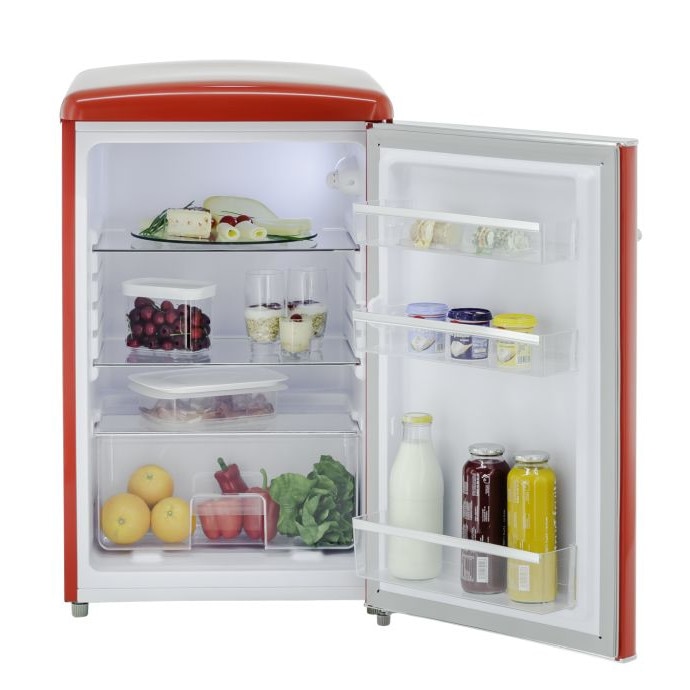 Frigider cu o usa Retro Exquisit RKS 120-16 RVA ++ ROT, Capacitate 121 ...