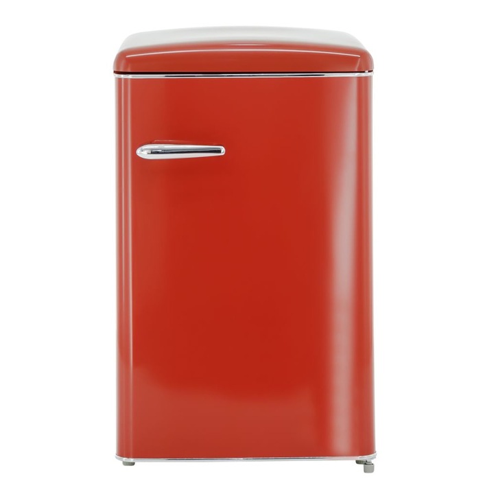 Exquisit RKS 120-16 RVA ++ ROT egyajtós retro hűtőszekrény, 121 l kapacitás, A++ energiaosztály, 87.5 cm magasság, Piros