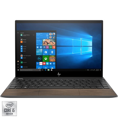 Laptop ultraportabil HP ENVY 13-aq1004nq cu procesor Intel® Core™ i5-10210U pana la 4.20 GHz Comet Lake, 13.3", Full HD, IPS, 8GB, 256GB SSD, NVIDIA® GeForce® MX250 2GB, Windows 10 Home, Black