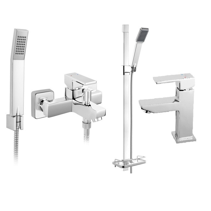 Set Ferro 3 in 1 Set dus + baterie cada/dus + Baterie stativa lavoar Zicco FERRO