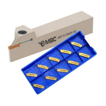 Cutit de strung suport canelare debitare 25x25x150 cu 10 placute amovibile de 3mm Cutit de strung suport canelare debitare 25x25x150 cu 10 placute amovibile de 3mm