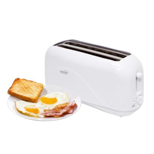 Prajitor de paine Home, HG KP04, 1300 W, 4 felii, 7 trepte de reglaj, cooltouch, Alb