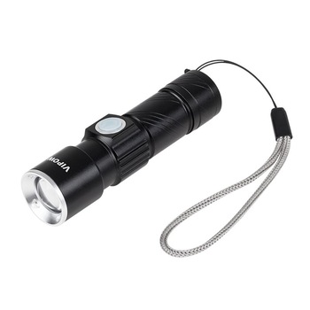 Lanterna LED Vipow, 3W, 120 lumeni, 3.7V, 350 mAh, Aluminiu, Negru Lanterna LED Vipow, 3W, 120 lumeni, 3.7V, 350 mAh, Aluminiu, Negru