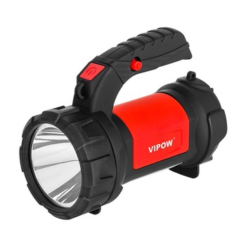 Lanterna LED Vipow, cu Maner si Carlig, IP20, 2000mAh, 3W + 3W, Aluminiu, Rosu/Negru Lanterna LED Vipow, cu Maner si Carlig, IP20, 2000mAh, 3W + 3W, Aluminiu, Rosu/Negru