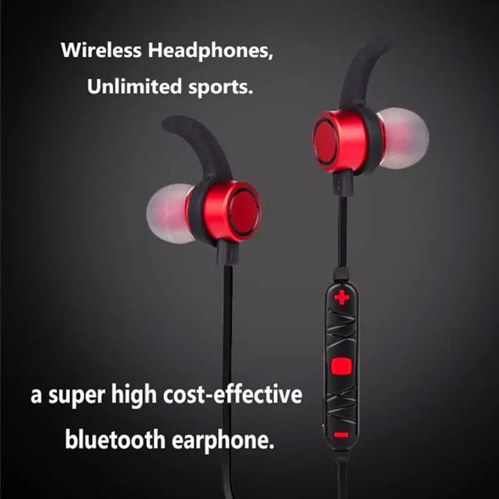 Bluetooth слушалки, мини безжична стерео музика V4.2 с HD хендсфри микрофон, поддръжка на Ios и Android, черни