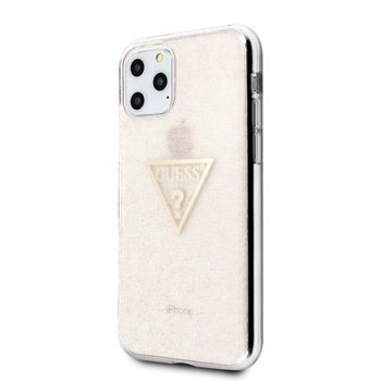 Husa iPhone 11 Pro Guess Glitter Triangle Pink Husa iPhone 11 Pro Guess Glitter Triangle Pink