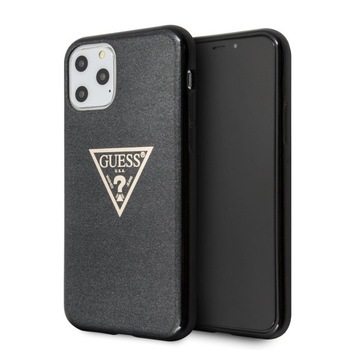 Husa iPhone 11 Pro Max Guess Glitter Triangle Black Husa iPhone 11 Pro Max Guess Glitter Triangle Black