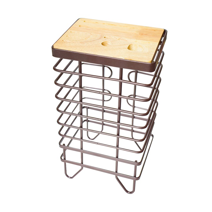 Suport tacamuri, din metal si bambus, D2713