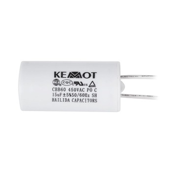 Condensator Kemot pentru Motor Monofazat, 15UF, 450V, cu Fire, pentru Frigidere, Ventilatoare, Motoare Electrice, Pompe Electrice Condensator Kemot pentru Motor Monofazat, 15UF, 450V, cu Fire, pentru Frigidere, Ventilatoare, Motoare Electrice, Pompe Electrice