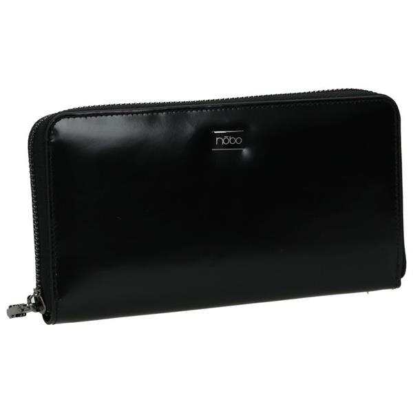 Portofel din piele naturala, Nobo, Negru, 10x18x2
