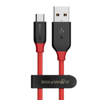 Cablu de date USB la Micro-usb AmpCore BlitzWolf BW-MC4 , 1 m , rosu Cablu de date USB la Micro-usb AmpCore BlitzWolf BW-MC4 , 1 m , rosu