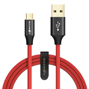 Cablu micro USB AmpCore Turbo BlitzWolf BW-MC8 1.8m , rosu Cablu micro USB AmpCore Turbo BlitzWolf BW-MC8 1.8m , rosu