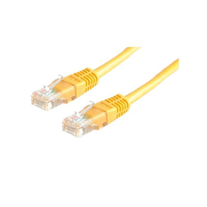 Пач кабел ROLINE 21.99.1562, UTP, Cat. 6, жълт, 5.0 м