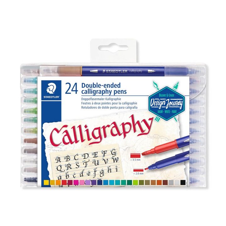 Set 24 carioci duble caligrafie, Staedtler, culori asortate 3005-TB24