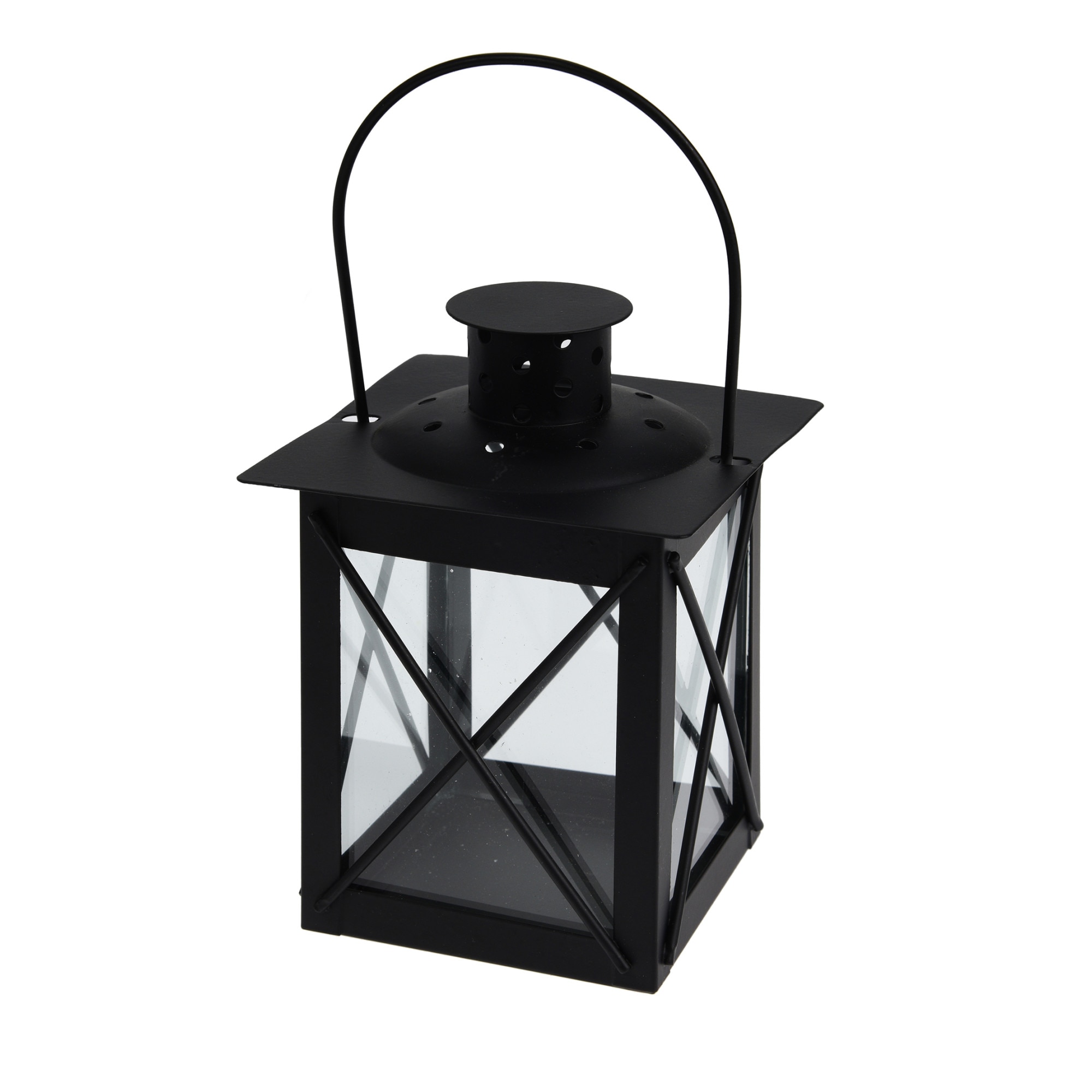 Felinar metalic negru, 13 cm