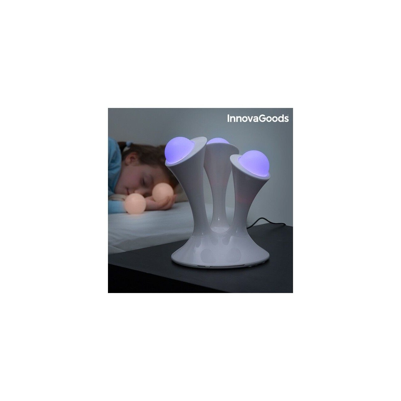 Veioza LED Fosforescenta Multicolora 256 culori InnovaGoods