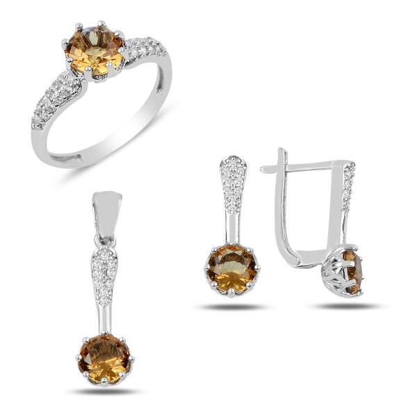 Set argint cu zultanit si zorconii albe - STU0049 - BeSpecial 13681