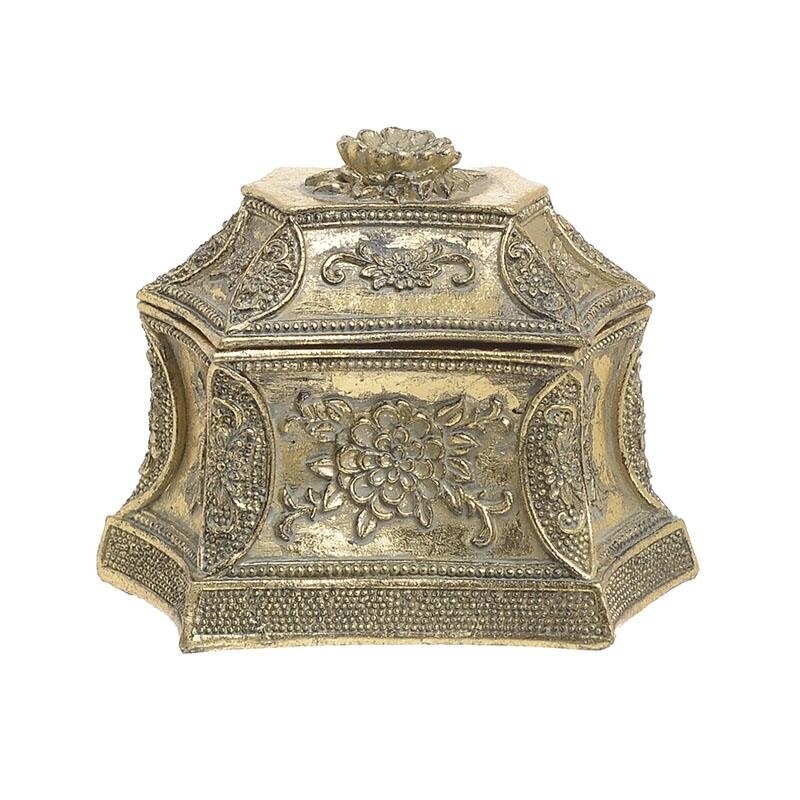 Cutie bijuterii din rasina Auriu antichizat 11 x 10 x 11 cm