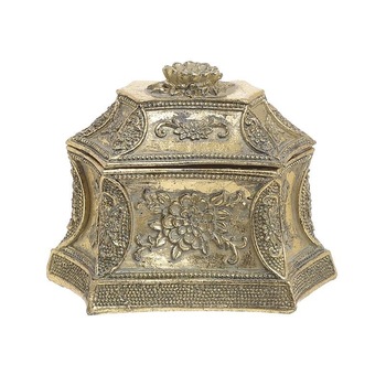 Cutie bijuterii din rasina Auriu antichizat 11 x 10 x 11 cm Cutie bijuterii din rasina Auriu antichizat 11 x 10 x 11 cm