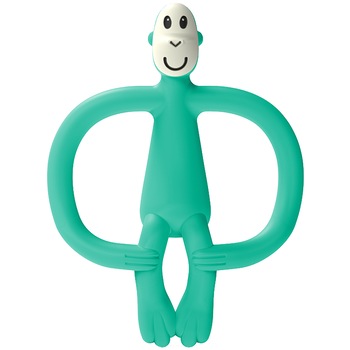 Jucarie dentitie bebelusi Maimutica vesela antibacteriana, Inel Gingival, Matchstick Monkey No Tail, Verde Jucarie dentitie bebelusi Maimutica vesela antibacteriana, Inel Gingival, Matchstick Monkey No Tail, Verde