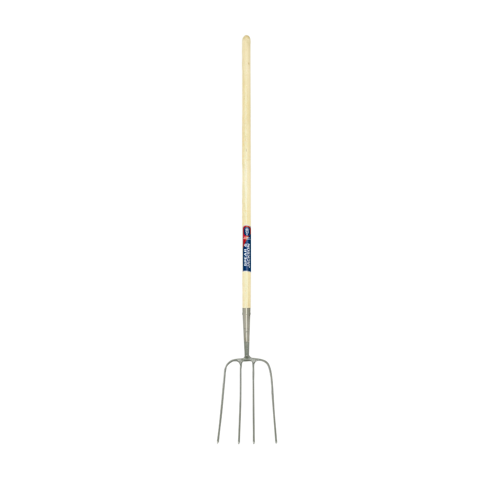 Furca compost cu 4 coarne otel carbon, coada lemn, Spear & Jackson Neverbend Professional
