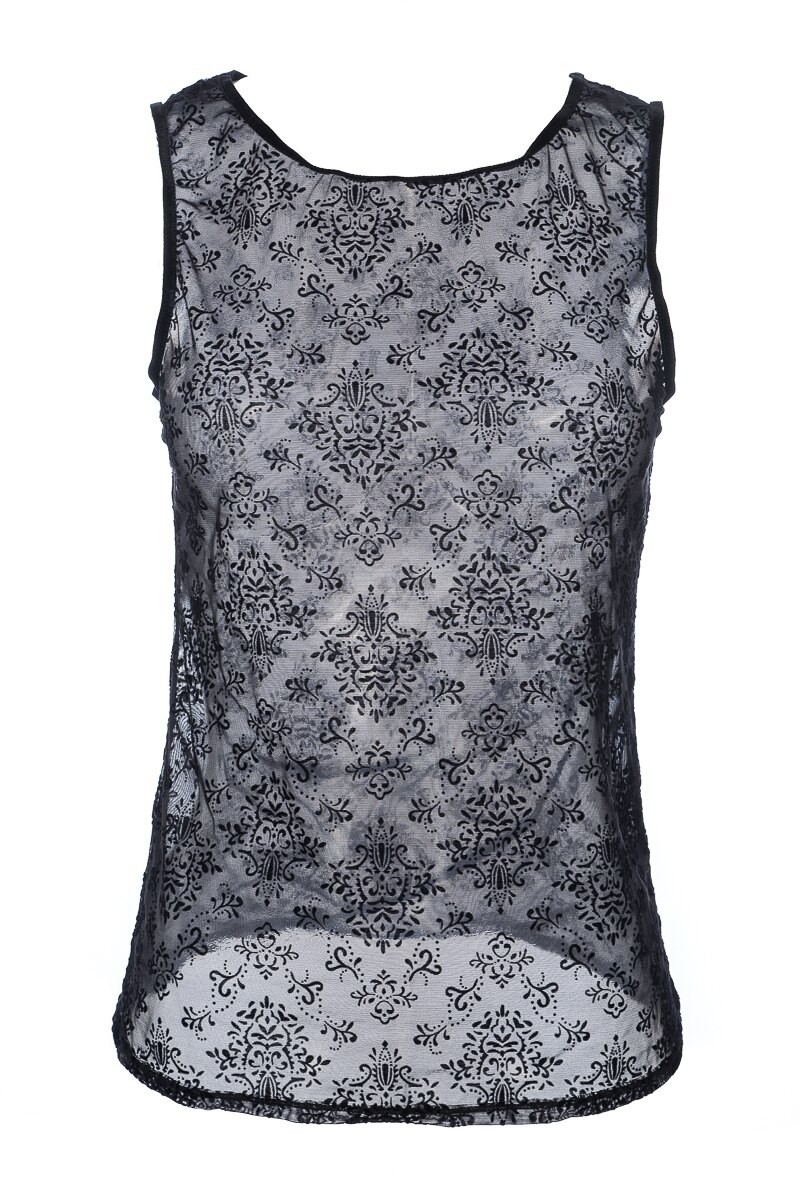 Maiou de colectie din triplu voal si catifea, Intimamoda Velvet 6611, Negru