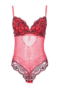 Body de colectie din dantela, triplu voal si catifea, Intimamoda Emerald 6661, Rosu/Negru Body de colectie din dantela, triplu voal si catifea, Intimamoda Emerald 6661, Rosu/Negru