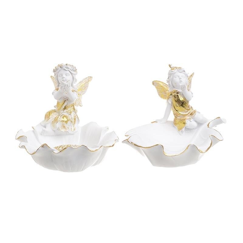 Set 2 decoratiuni masa Angels din rasina 19 x 14 x 12 cm