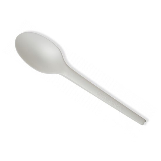 Set 50 linguri biodegradabile DELUXE 18 cm, albe, CPLA