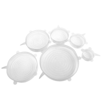Set 6 capace din silicon Super Stretch, diverse dimensiuni, culoare alb transparent Set 6 capace din silicon Super Stretch, diverse dimensiuni, culoare alb transparent