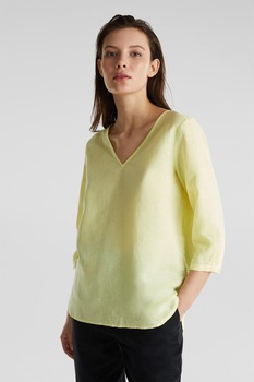 esprit bluza din amestec de in cu decolteu in v galben imagen 4_2_
0