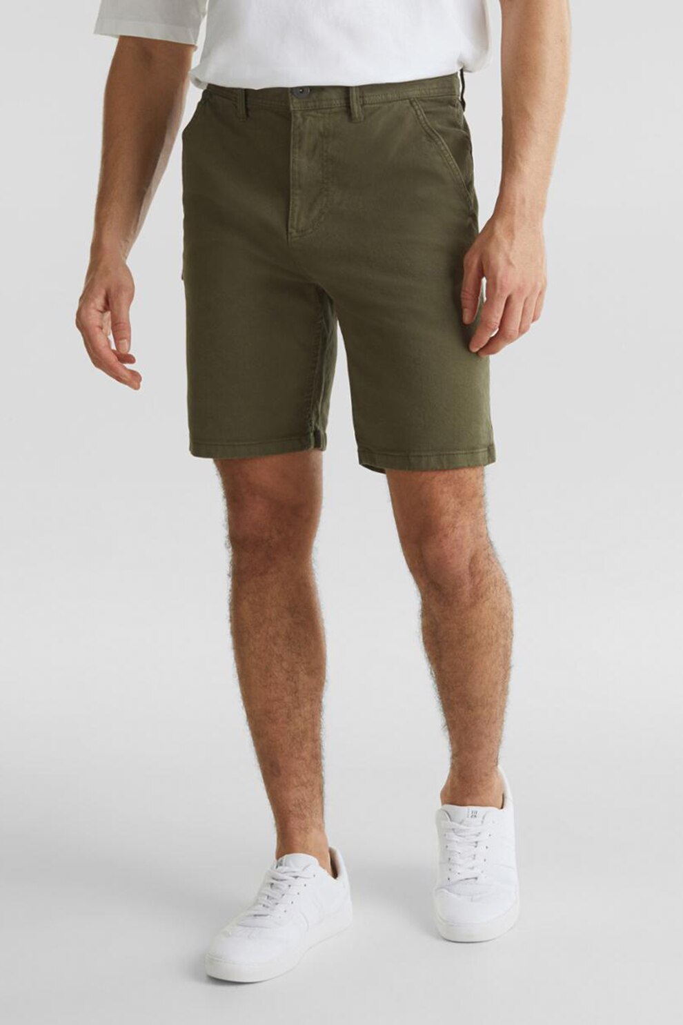 EDC by Esprit, Pantaloni scurti cargo cu buzunare oblice, Verde militar, 31