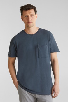 Esprit, Tricou cu buzunar pe piept, Albastru prafuit Esprit, Tricou cu buzunar pe piept, Albastru prafuit