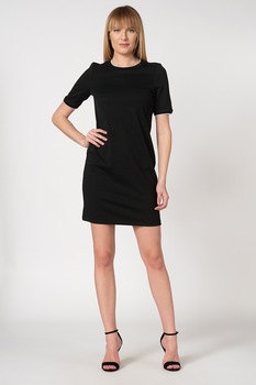 EDC by Esprit, Rochie mini cu garnituri contrastante, Negru, S EDC by Esprit, Rochie mini cu garnituri contrastante, Negru, S