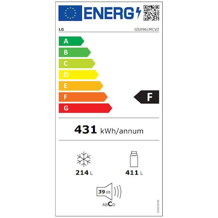 Side by side LG GSX961MCVZ InstaView Door in Door , 601 l, Clasa F, Full NoFrost, Compresor Inverter Linear, Door Cooling, Negru