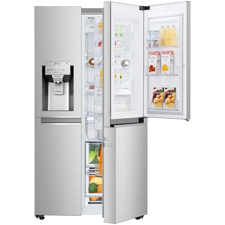 Side by side LG GSJ961NSVZ Door in Door, 601 l, Clasa A++, No Frost, Compresor Inverter Linear, Door Cooling, Inox