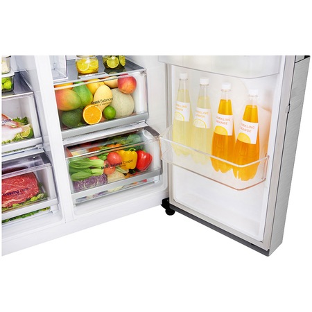Side by side LG GSJ961NSVZ Door in Door, 601 l, Clasa A++, No Frost, Compresor Inverter Linear, Door Cooling, Inox