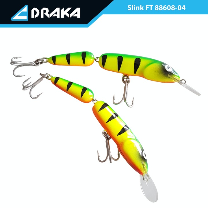 Wobbler, Draka, Slink JT FT, Plastic, 12 cm - 3.5 m, Multicolor