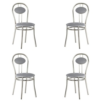 Set 4 scaune bucatarie/dining TIZIANO, Gri piele ecologica Set 4 scaune bucatarie/dining TIZIANO, Gri piele ecologica
