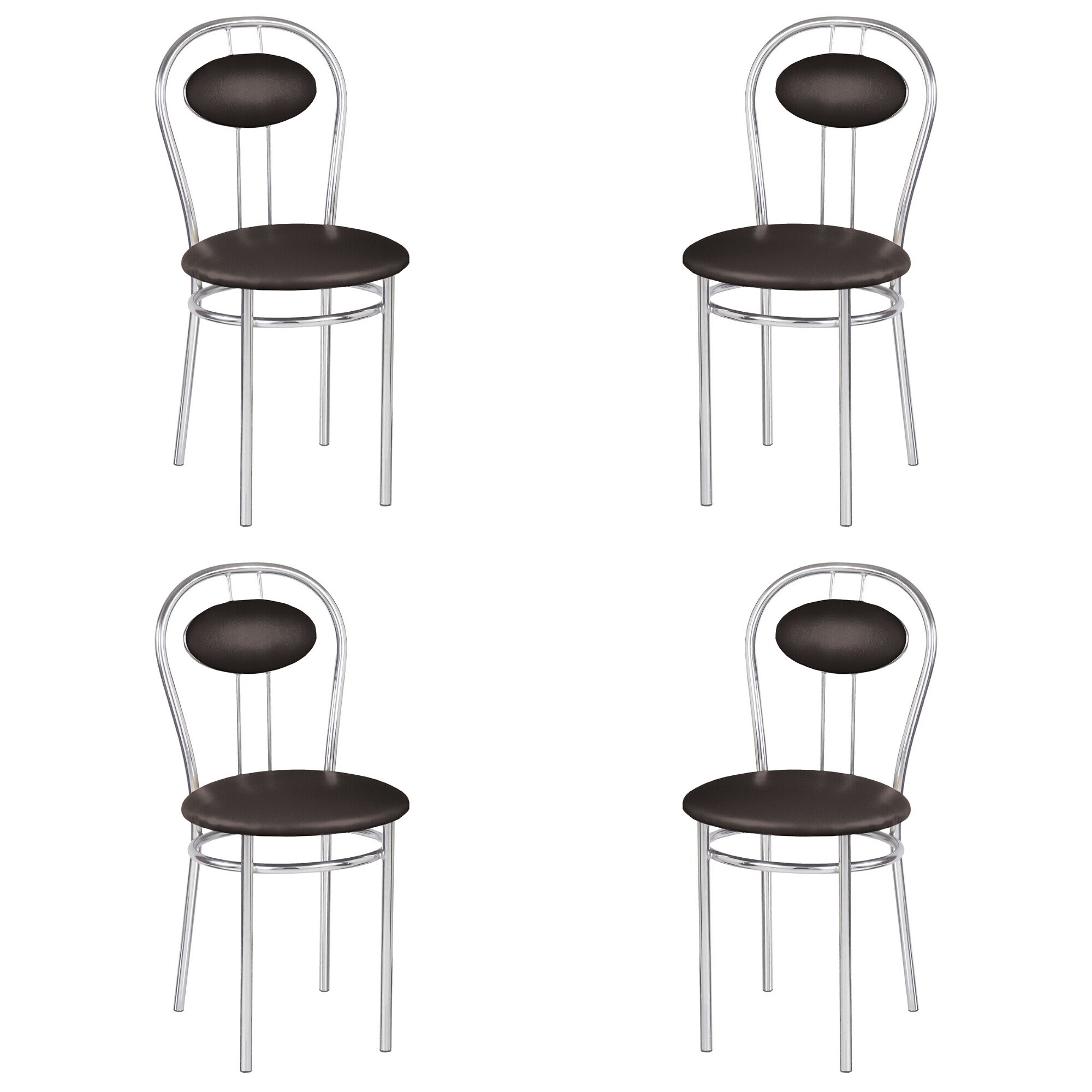 Set 4 scaune bucatarie/dining TIZIANO, Wenge piele ecologica