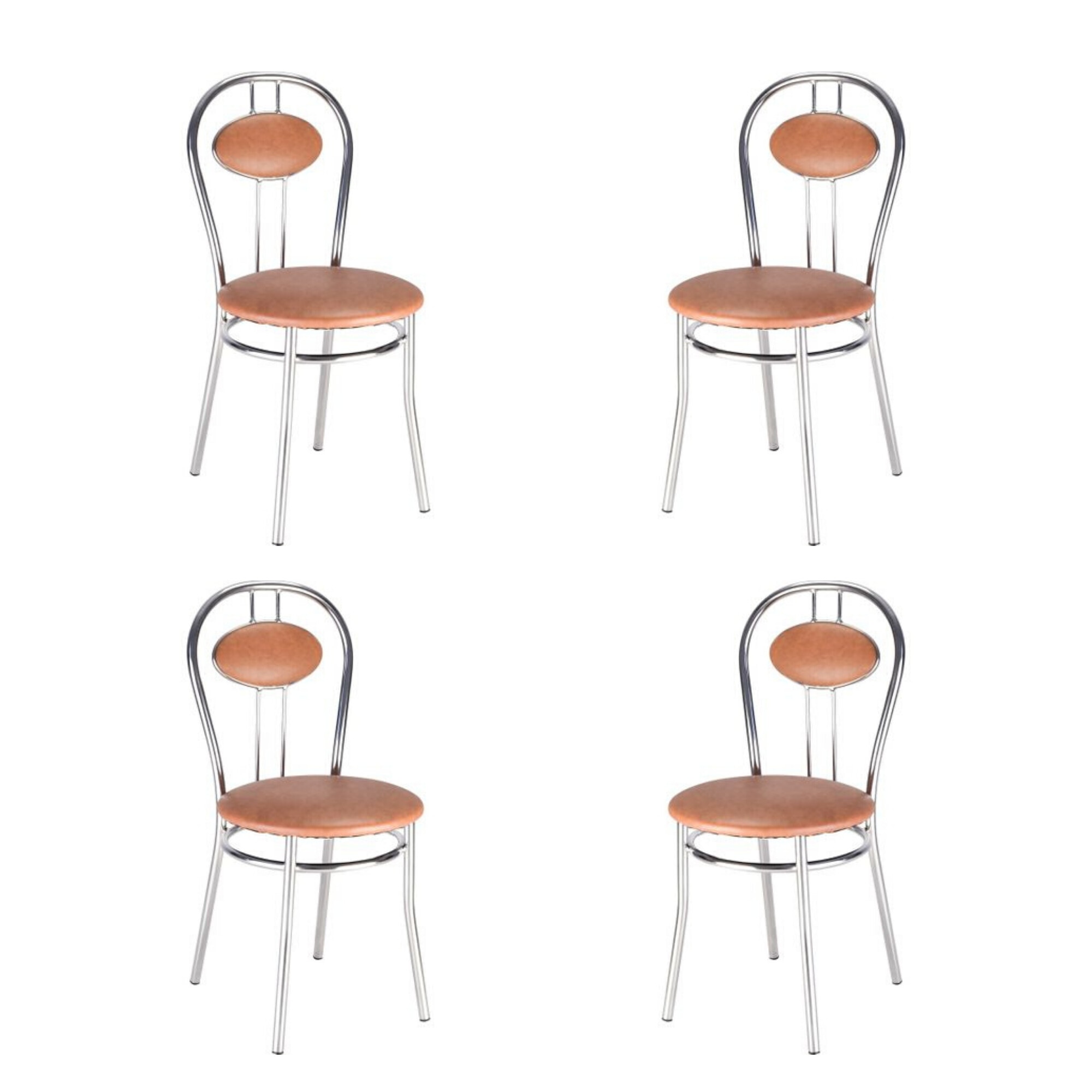 Set 4 scaune bucatarie/dining TIZIANO, Aramiu piele ecologica