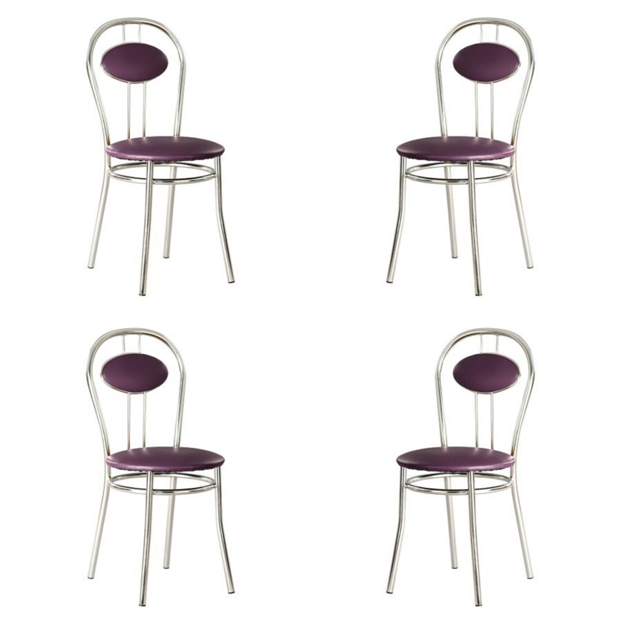 Set 4 scaune bucatarie/dining TIZIANO, Mov piele ecologica