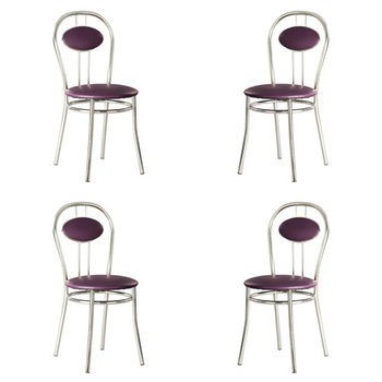 Set 4 scaune bucatarie/dining TIZIANO, Mov piele ecologica Set 4 scaune bucatarie/dining TIZIANO, Mov piele ecologica
