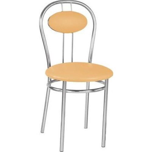 Scaun bucatarie Tiziano Chrome, Piele ecologica, ocru