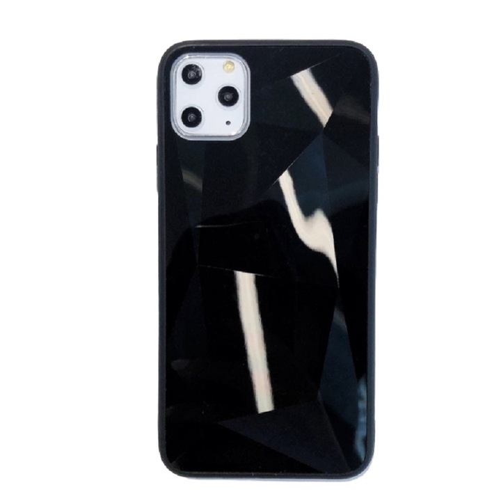 Az iPhone 11 Pro Black készülékkel kompatibilis gyémánt textúrájú tükörtok